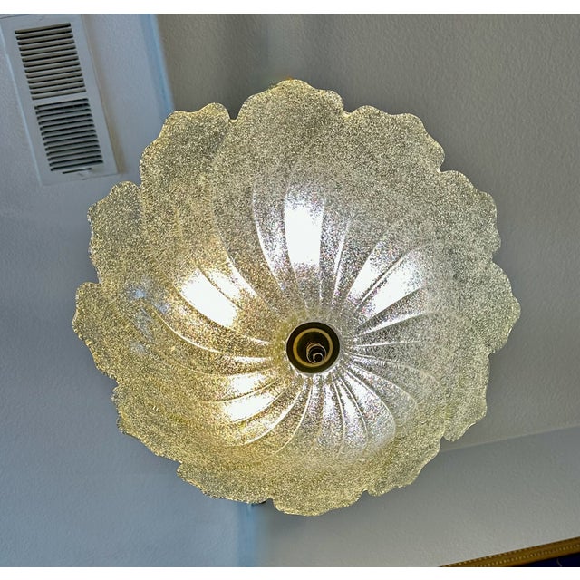 Murano Gold Rugiadoso Glass Semi Flush Mount Ceiling Light For Sale - Image 14 of 18
