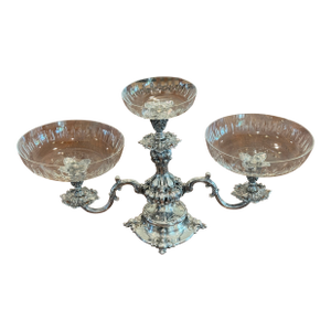 1940s Reed & Barton #165 Epergne Candelabra With Original Glass Bowls - Mid Century