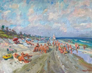 "Delray Beach Afternoon" Contemporary Coastal Painting by James P. Kerr