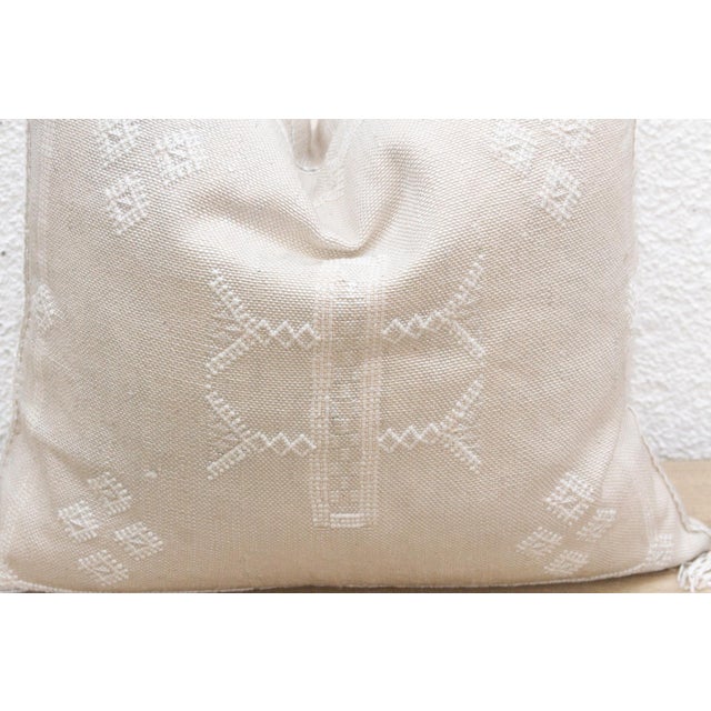 1990s Ivory Breeze Silk Rug Pillow For Sale - Image 5 of 8