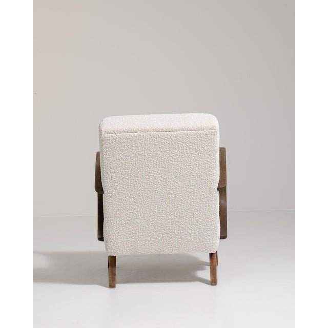 Ivory Mid 20th Century Czech Republic Ivory Wood Armchair For Sale - Image 8 of 15