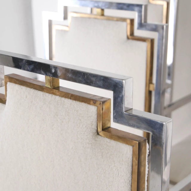 Vintage Steel and Brass Armchairs, 1970s, Set of 6 For Sale - Image 6 of 11