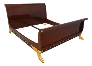 Kindel King Size Empire Irish Georgian Clawfoot Sleigh Bed