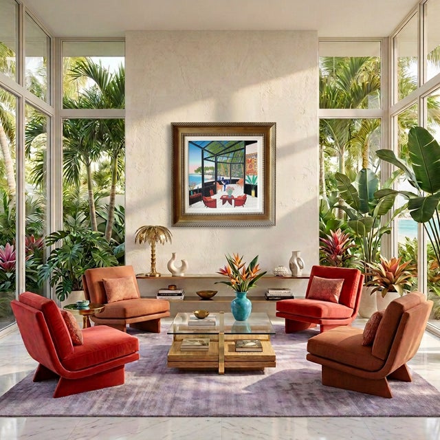 "Life's A Beach" Serigraph in color with hand-embellishments on canvas. Signed in ink and numbered . Fanch is an artist...