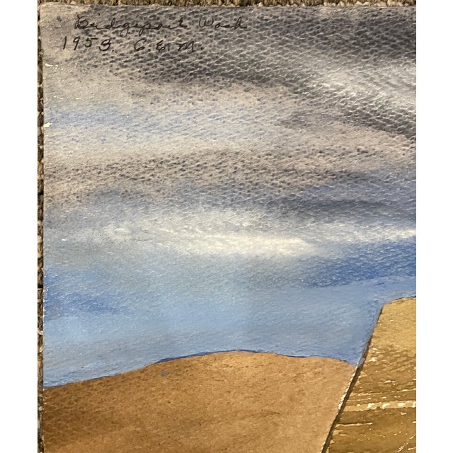 1953 watercolor on paper of the MCM St. Anne Catholic Church in Bridgeport WA by Northwest artist GE Matthews. Signed,...