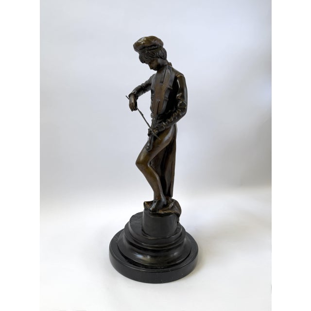 Bronze Sculpture of Violinist – 21" For Sale In Dallas - Image 6 of 11