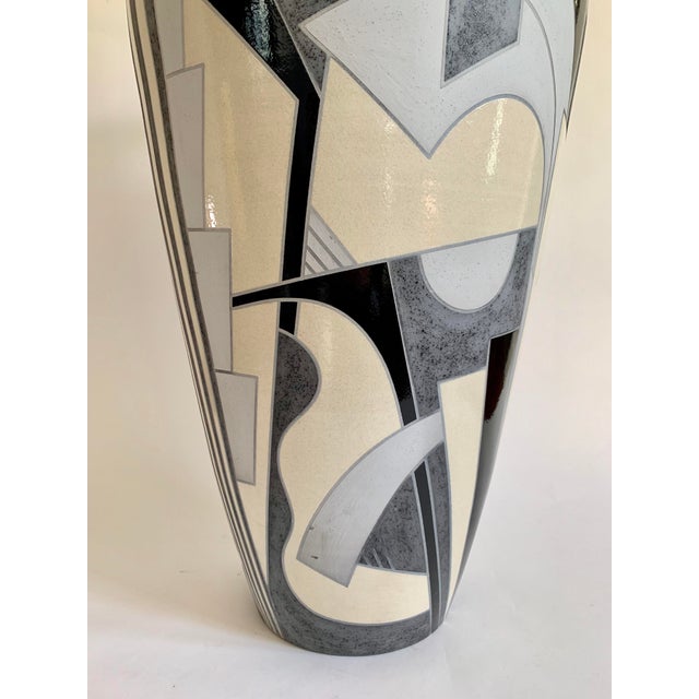 Abstract Monumental Ceramic Floor Vase For Sale - Image 3 of 11