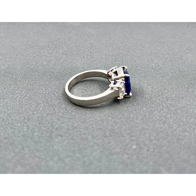 3.77 Ct Natural Sapphire & Diamond Ring Size 6.5 For Sale In Chicago - Image 6 of 9