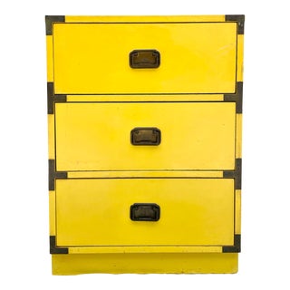 Mid-Century Yellow Colormates Campaign Nightstand by Morris of California For Sale