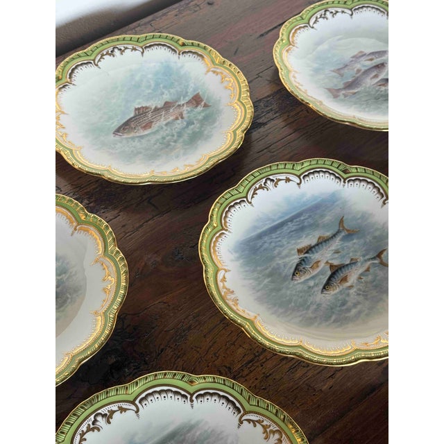 Set of six hand painted plates by Royal Cauldon for Tiffany & Co. Hand painted and signed J. Birbeck Sen. (Joseph Birbeck...