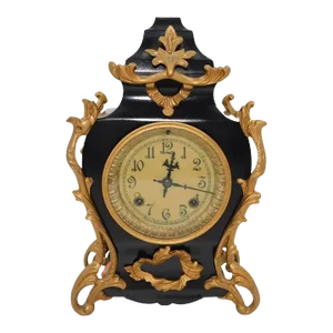 Antique Pasargad Black French-Style Shelf Clock