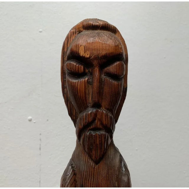 Vintage Wooden Sacral Figurine Sculpture, in Very Good conditions. Designed 1960 to 1969