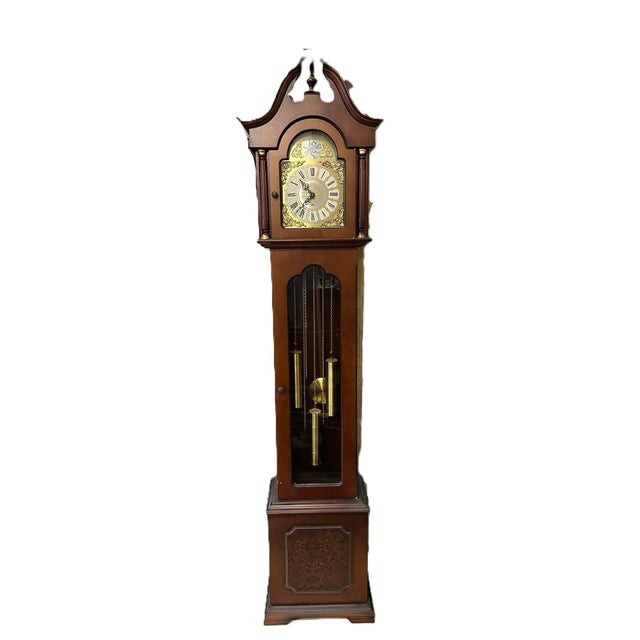 Wood Vintage Tempus Fugit Pendulum Clock For Sale - Image 7 of 7