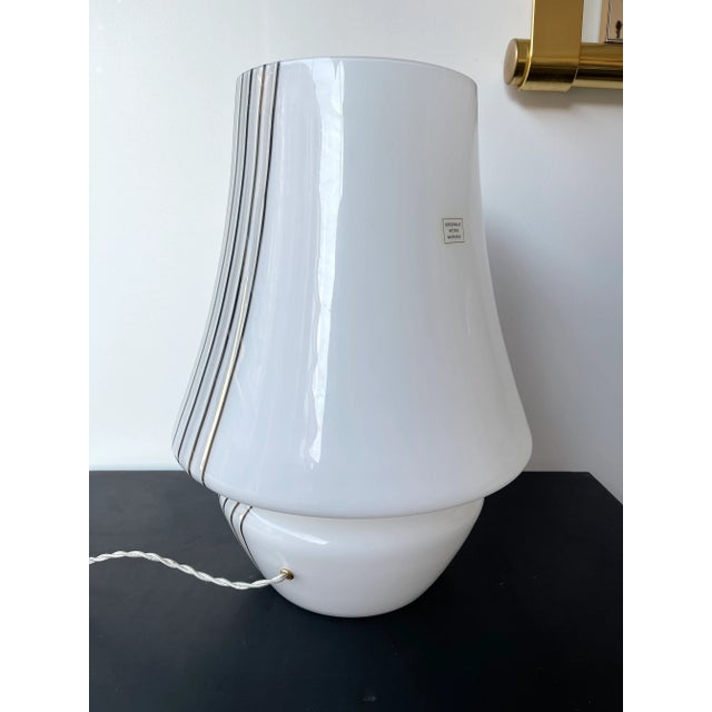 Pair of Large Stripe Murano Glass Lamps, Italy, 1970s For Sale - Image 6 of 13