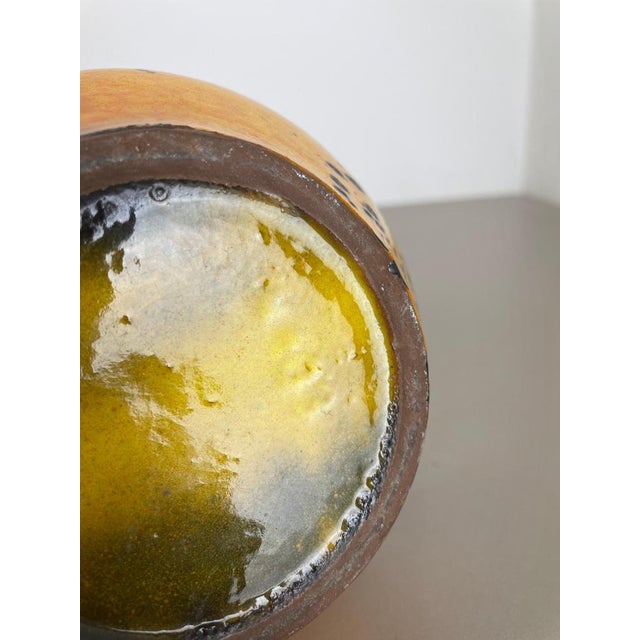 Vintage German Orange Ceramic Studio Pottery Vase from Marei Ceramics, 1970s For Sale - Image 17 of 18