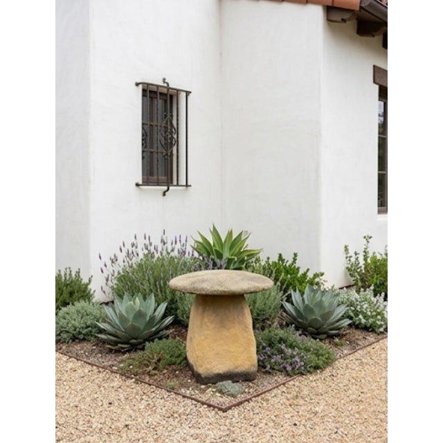 Monumental Vintage Cast Stone Garden Mushroom For Sale - Image 11 of 12