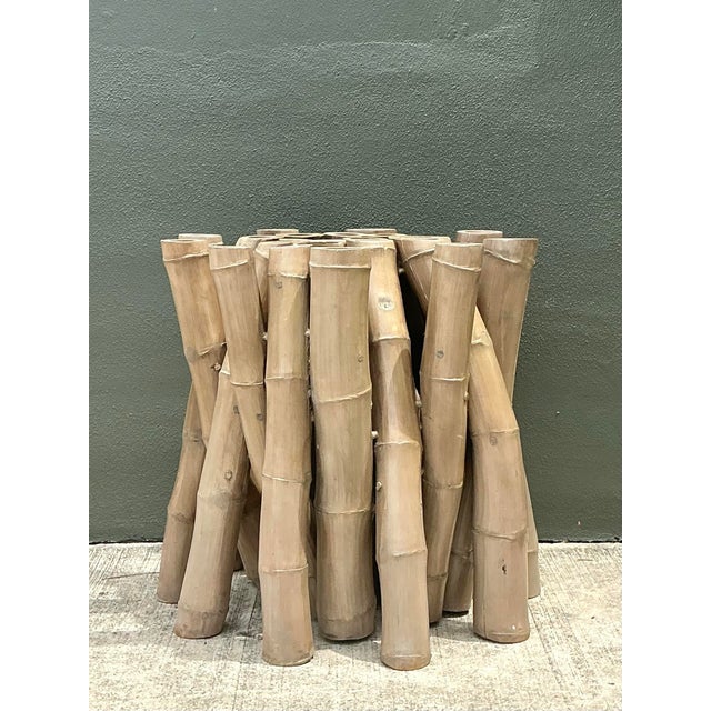Vintage Budji Twisted Bamboo Dining Table Pedestal For Sale - Image 12 of 12