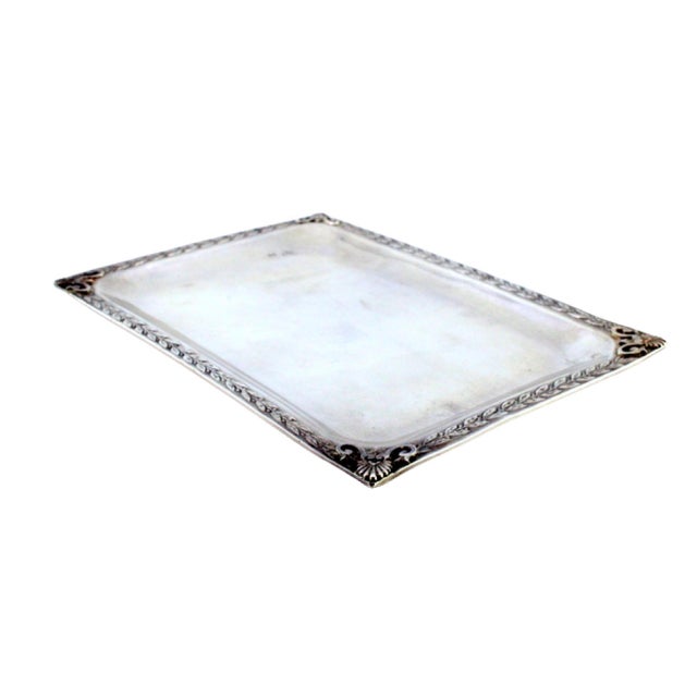 Silver Small Silver Tray with Floral Motifs For Sale - Image 8 of 8