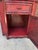 Red Vintage Bamboo & Rattan Vermillion Red Faux Tortoise Shell Side Table - Newly Painted For Sale - Image 8 of 11