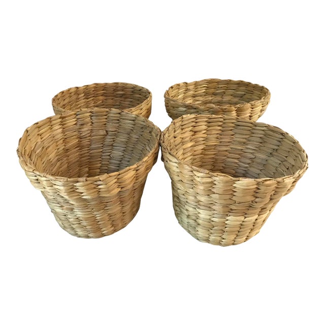 Vintage Woven Planter Baskets - Set of 4 For Sale