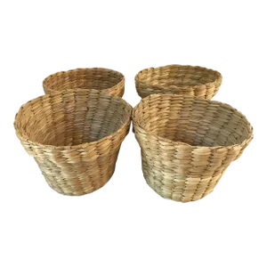 Vintage Woven Planter Baskets - Set of 4