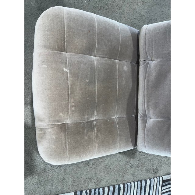 1975 Roche Bobois Gray Tufted Velvet Cantilever Chairs- Set of 2 For Sale In Las Vegas - Image 6 of 12