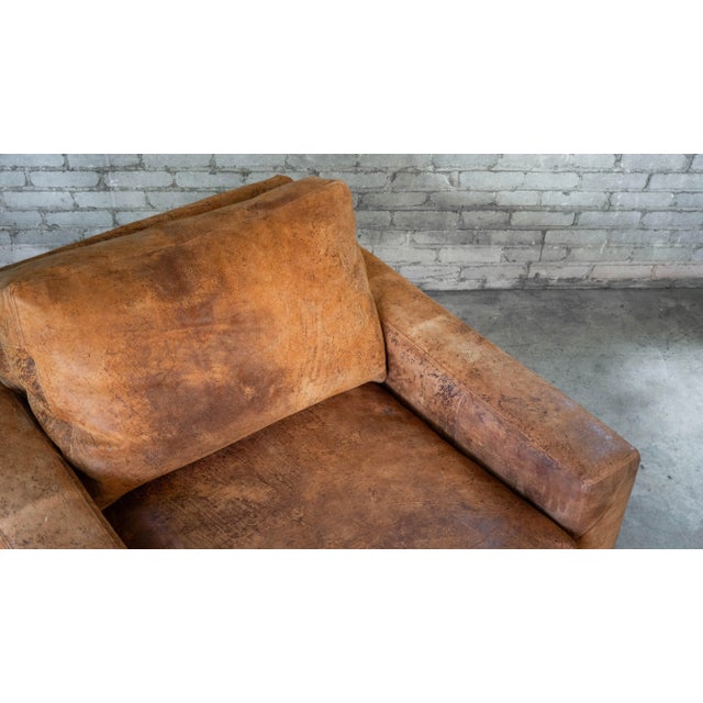 Restoration Hardware Destroyed Italian Leather Maxwell Chair For Sale - Image 16 of 18