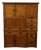 Michaels for Restoration Hardware Solid Quarter Sawn Oak Mission Craftsman Style 60" Computer Desk / Cabinet W. File Storage For Sale