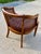 Vintage Mid-Century Modern Cane Barrel-Back Armchair | Hollywood Regency Neoclassical Revival | Tufted Pink Plaid Upholstery For Sale - Image 18 of 18