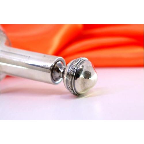 Acid Etched Glass Bottle with Pearlescent Trim For Sale - Image 4 of 8