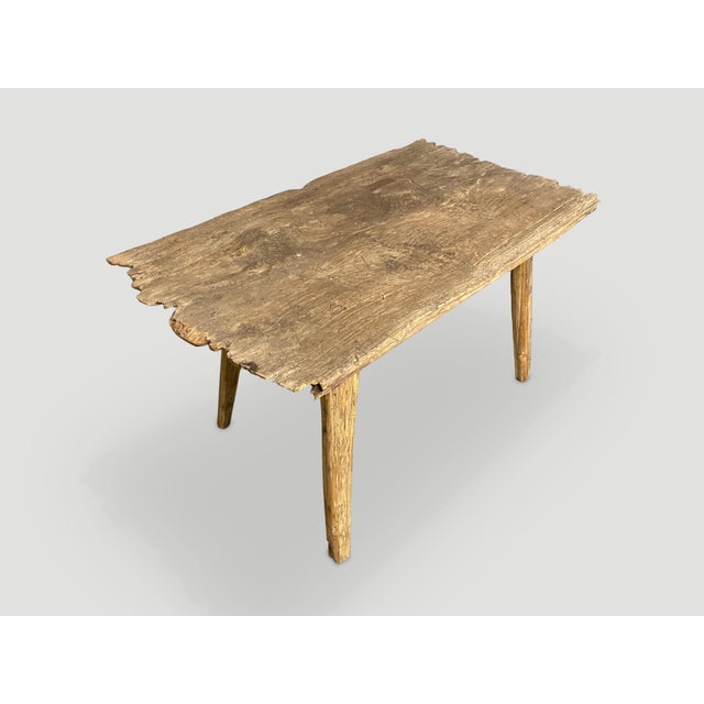 2010s Andrianna Shamaris Rustic Teak Wood Coffee Table For Sale - Image 5 of 5