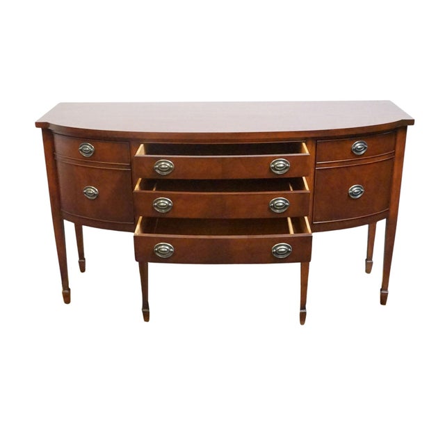 Vintage Antique Solid Mahogany Traditional Duncan Phyfe Style 99" Sideboard Buffet 314 For Sale In Kansas City - Image 6 of 13