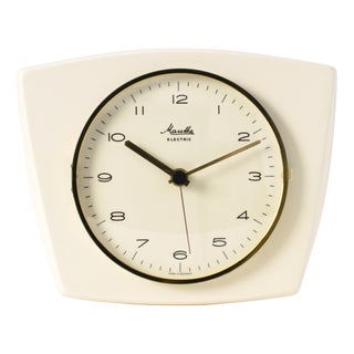 German Ceramic Wall Clock from Mauthe, 1950s For Sale