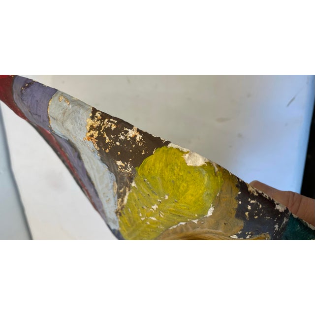 Brown Vintage Chalk Ware Native American Wall Mounted Bust For Sale - Image 8 of 10