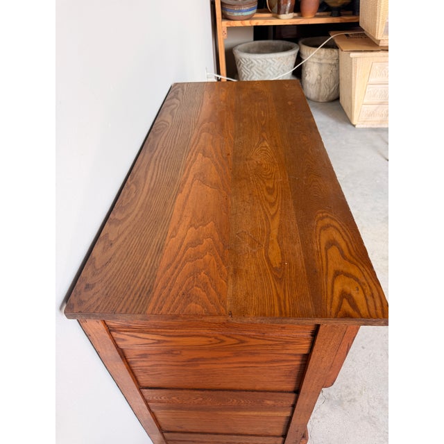 Vintage American Traditional Three Drawer Chest With Brass Handles For Sale - Image 12 of 17