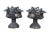 Exceptional set of footed bronze tazza urns. Features traditional Grecian form with gadrooned body and flared mouth with...