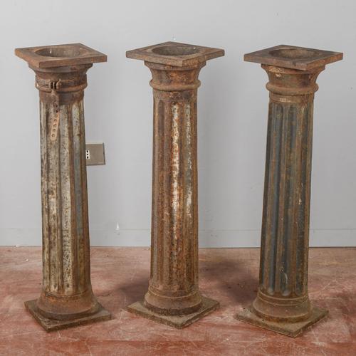 Antique Cast Iron Columns For Sale - Image 3 of 9