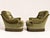 1960s English-Style Toadstool Chairs in Olive Green Velvet, 1960s, Set of 2 For Sale - Image 5 of 7