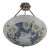 Loys Lucha French Art Deco Pendant Light 1930s - Blue White Floral Enameled Bowl For Sale