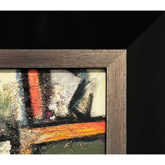 David Adickes "Abstract With Glitter" Modern Abstract Earth-Toned Geometric Painting, 2009 For Sale - Image 4 of 8