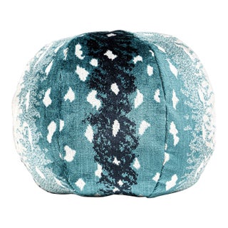 Scalamandre 12" Antelope Ball Pillow in Peacock For Sale
