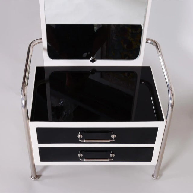 Vintage Black & White Bauhaus Dressing Table from Vichr, 1930s For Sale - Image 17 of 18