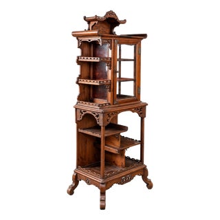 Vintage French Japanese Style Showcase, 1920s For Sale