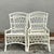 White Vintage Coastal Trellis Rattan Dining Chairs - Set of 4 For Sale - Image 8 of 9
