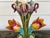 Antique French Majolica Vase Centerpiece Onnaing Art Nouveau Iris Tulip C1900 For Sale - Image 4 of 18