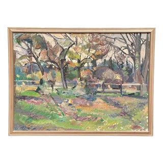 Bengt Crantz, Layered Landscape, 1950s, Oil on Panel, Framed For Sale