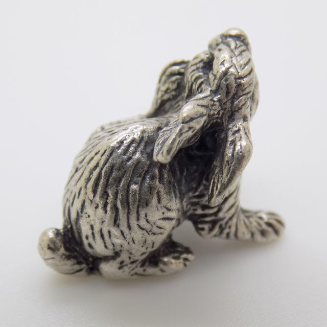 Vintage Italian Handmade Genuine Silver Rabbit Figurine, 1980s For Sale - Image 6 of 11