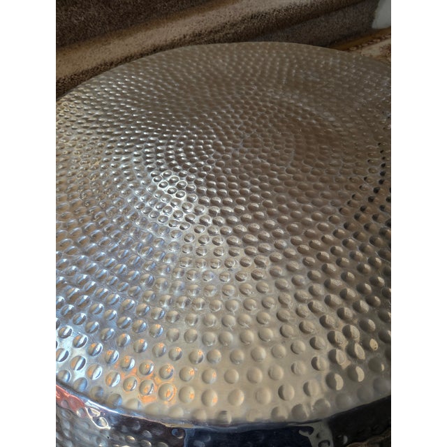 Metal Vintage Hammered Metal Cocktail Table For Sale - Image 7 of 10