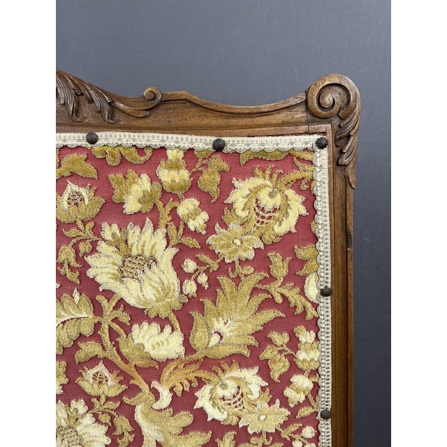 19th Century Wooden Fireplace Screen with Tapestry For Sale - Image 6 of 11