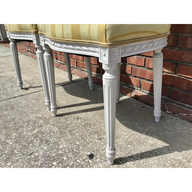 Gold Classic French Louis XVI Side Chairs - a Pair For Sale - Image 8 of 11